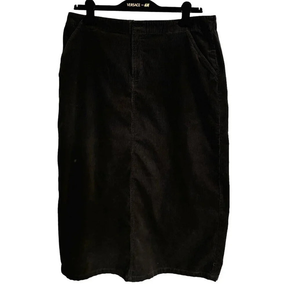 Cherokee Corduroy Maxi Skirt Size 18 Black Whimsigoth Goth Witchy Y2K 90s Grunge - Picture 1 of 13